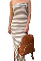 Olive Green Soft Grained Italian Leather Rucksack Backpack Handmade Many Pockets & Compartments