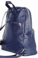 Olive Green Soft Grained Italian Leather Rucksack Backpack Handmade Many Pockets & Compartments