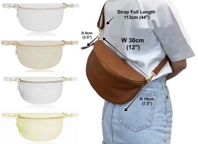 Oversized Leather Sling Bag Bum Bag  Crossbody Clutch Bag  Multi Use (Lighter Large Size)