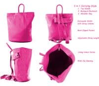 Rucksack Backpack Genuine Italian Soft Leather Top Handle Bag  Lap Top Bag Med- Lg (All Colours)