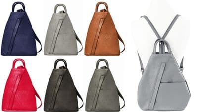 Rucksack Backpack Shoulder Bag Top Handle 3 In Convertible Thick Grained Italian Leather Handmade