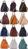 Rucksack Backpack Shoulder Bag Vera Pelle Super Soft Italian Leather Convertible ( Brown & Tans)