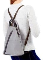 Rucksack Backpack Shoulder Bag Vera Pelle Super Soft Italian Leather Convertible ( Brown & Tans)
