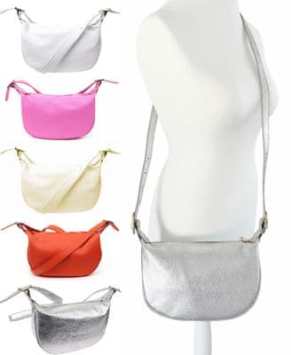 Soft Italian Leather Slouch Bag, Crossbody Sling Bag, Shoulder Slouch Bag (Brighter)