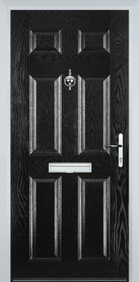 6 Panel Composite External Door - Black