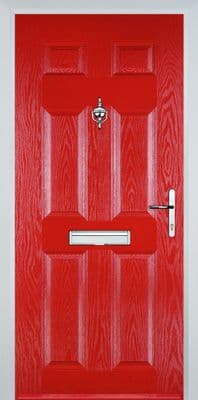 6 Panel Composite External Door - Red