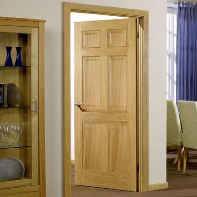 6 Panel Oak Pre-finished Fire Door