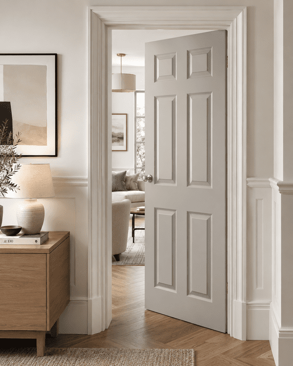 6 Panel Painted Grained Interior Door