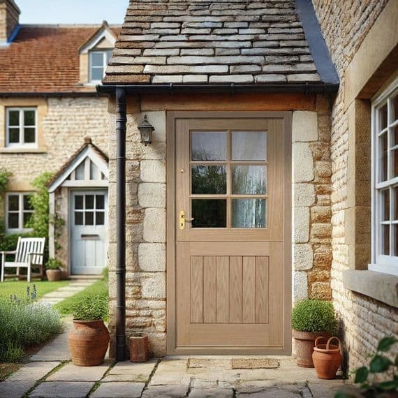Cottage Stable 6 Light Oak Double Glazed Door