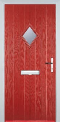 Diamond Glazed Composite Door - Red