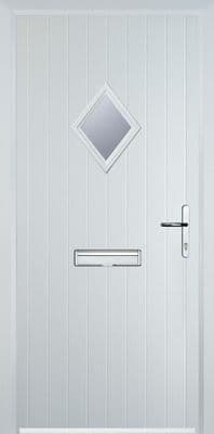 Diamond Glazed Composite Door - White