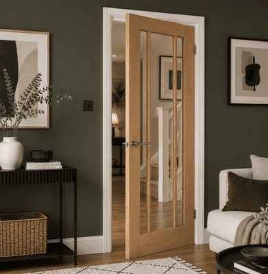 Langdale Worcester Oak 3 Light Glazed Interior Door