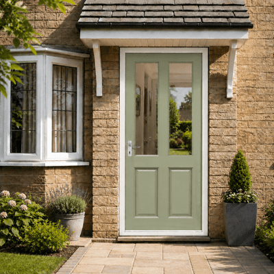 Malton Hardwood External door - Frosted or Clear