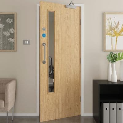 Oak Fire Door 20G Glazed FD30