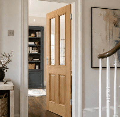 Rockingham 4 Panel Oak Glazed Interior Door