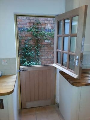 Stable Straight Top 9 Pane Hardwood Door - Unglazed M&T