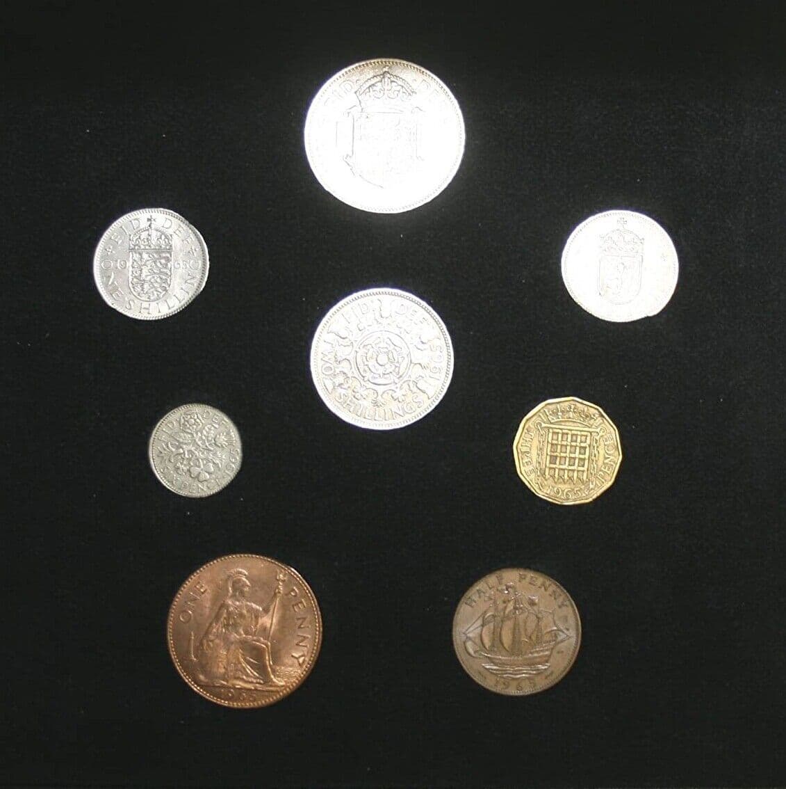 thumbnail image 2 of 1965 Complete British Coin Birthday Year Set – Circulated Coins In Quality Presentation Case 2 of 5
