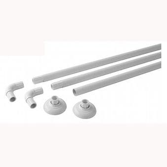4 Configuration Shower Curtain Rail in White (L-Shape U-Shape Straight) RLC