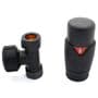 ANTHRACITE STRAIGHT Thermostatic Radiator Valve Pack • TRV Lock Shield 1/2