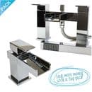Arian 'Aster' Waterfall Basin Mixer Tap & Waterfall Bath/Shower Mixer Tap