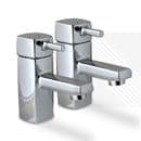 Arian Desire Basin Pillar Bathroom Taps in Chrome