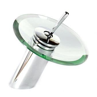 Arian 'Element' Waterfall Glass Basin Mixer Tap in a Chrome Finish