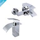 Arian 'Iris' Waterfall Bathroom Basin Mixer & Bath/Shower Mixer Tap Pack