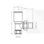Arian Modern Angled Radiator Valves in Chrome 15mm x 1/2