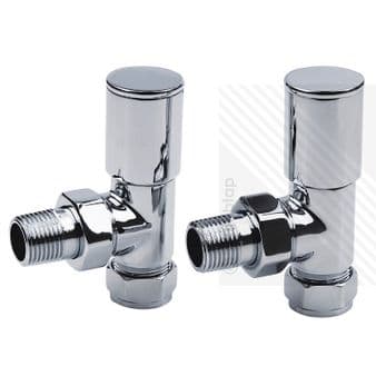 Arian Modern Angled Radiator Valves in Chrome 15mm x 1/2