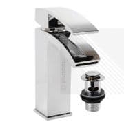Arian 'Poppy' Bathroom Basin Tap Mixer & Waste in Chrome