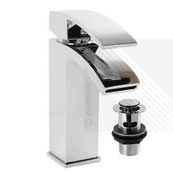 Arian 'Poppy' Bathroom Basin Tap Mixer & Waste in Chrome
