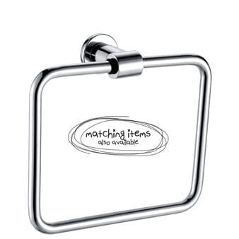 Arian Pro 'Destiny' Wall Mounted Square Towel Ring Chrome Bathroom Accessory