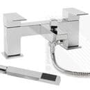 Arian 'Tulsi' Square Bath/Shower Mixer with Handset and Hose in Chrome