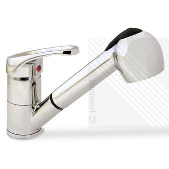 Arian Twist Modern Pull Out Kitchen Mixer Tap Chrome
