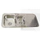 Arian Vortex 1.5 Bowl Reversible Stainless Steel Kitchen Sink