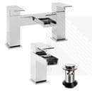 Arian Waterfall Basin Mixer and Bath Filler Pack with Waste
