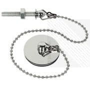 Bathroom Basin Plug & Chain in a Shiny Chrome Finish with a Stainless Steel Screw