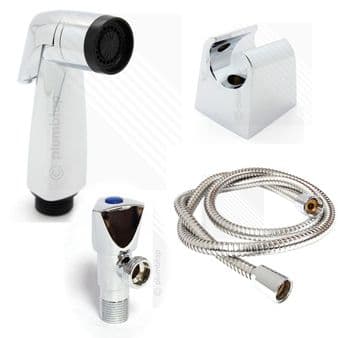 Bathroom Toilet Bidet Shattaf Douche Spray | Shower Head Hose Shut Off Valve Chrome | Muslim