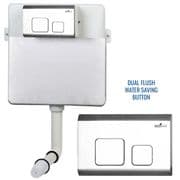 Concealed Cistern Universal C | Back to Wall Floor Standing | Chrome Flush Plate & Button | EcoSpa®