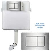 Concealed Cistern Universal WC | Back to Wall Floor Standing | Black Flush Plate & Button | EcoSpa®