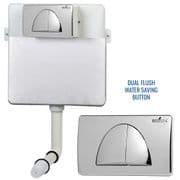 Concealed Cistern Universal WC | Back to Wall Floor Standing | Chrome Flush Plate (Type 4) | EcoSpa®