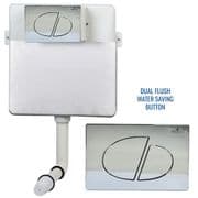 Concealed Cistern Universal WC | Back to Wall Floor Standing |Chrome Flush Plate (Type 7) | EcoSpa®