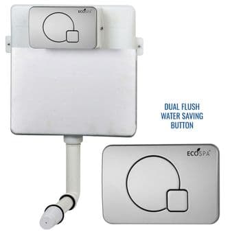 Concealed Cistern Universal WC | Back to Wall Floor Standing | Satin Flush Plate (Type 1) | EcoSpa®