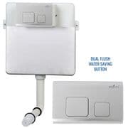 Concealed Cistern Universal WC | Back to Wall Floor Standing | Satin Flush Plate (Type 2) | EcoSpa®