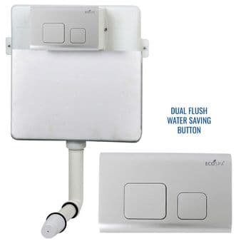 Concealed Cistern Universal WC | Back to Wall Floor Standing | Satin Flush Plate (Type 2) | EcoSpa®
