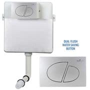 Concealed Cistern Universal WC | Back to Wall Floor Standing | Satin Flush Plate (Type 3) | EcoSpa®