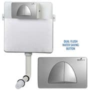 Concealed Cistern Universal WC | Back to Wall Floor Standing | Satin Flush Plate (Type 4) | EcoSpa®