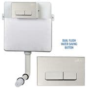 Concealed Cistern Universal WC | Back to Wall Floor Standing | Silver & Chrome Flush Plate | EcoSpa®