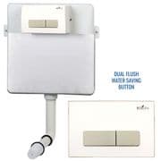 Concealed Cistern Universal WC | Back to Wall Floor Standing | White & Chrome Flush Plate | EcoSpa®