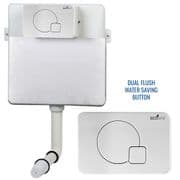 Concealed Cistern Universal WC | Back to Wall Floor Standing | White Flush Plate & Button | EcoSpa®
